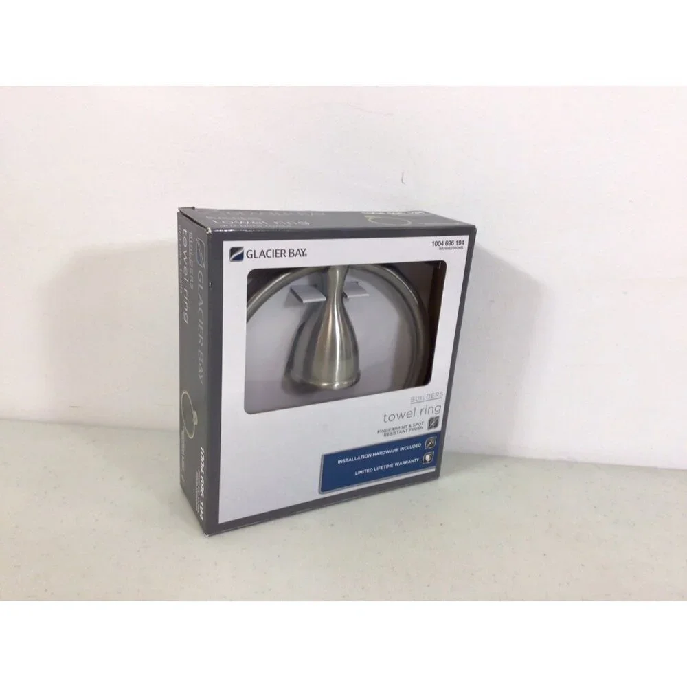 Glacier Bay Towel Ring Brushed Nickel New